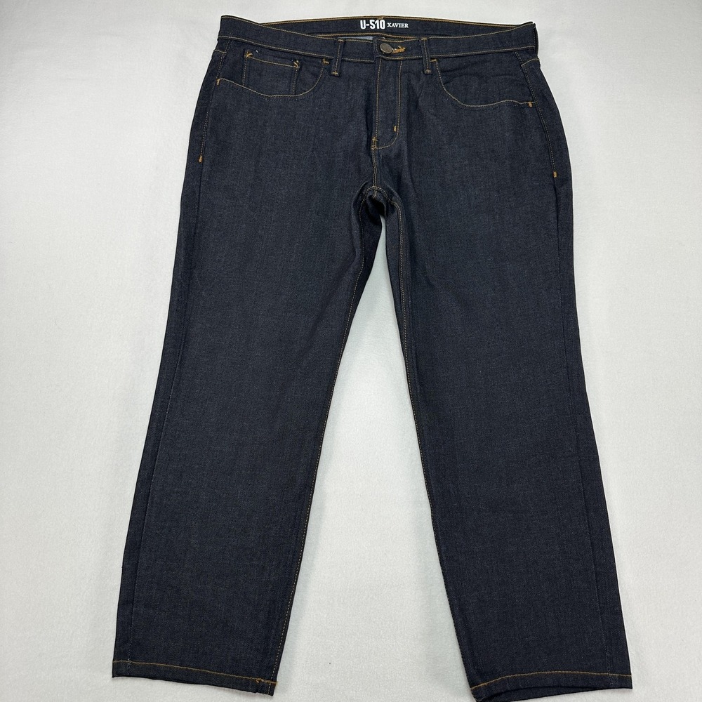 Under 5'10 Jeans Mens 36x25 Blue Regular Straight Stretch Denim U-510 Xavier